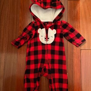Just one you brand 3m fleece zip up onsie with hood. Worn once.